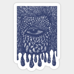 Devil's Eye or an Evil Eye Scary Looking Hand Drawn Pen and Ink Illustration Sticker